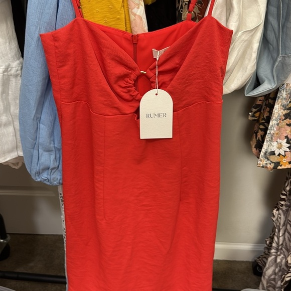 Rumer The Label Lunar Mini Dress Tangello Small - Picture 5 of 5